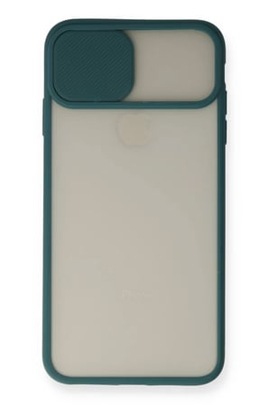 Newface Apple iPhone X Kılıf Palm Buzlu Kamera Sürgülü Silikon - Yeşil