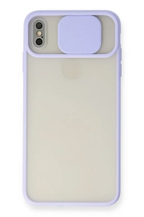 Newface Apple iPhone XS Max Kılıf Palm Buzlu Kamera Sürgülü Silikon - Lila