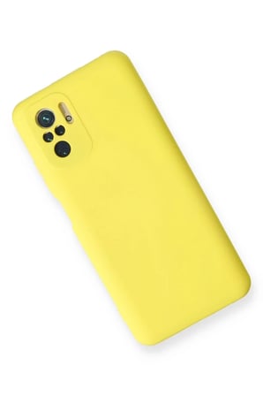 Newface Xiaomi Redmi Note 10 Kılıf Nano içi Kadife Silikon - Sarı