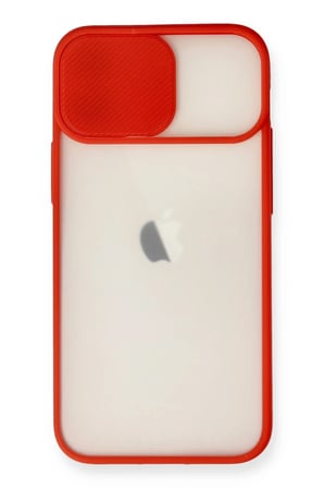 Newface Apple iPhone 11 Kılıf Palm Buzlu Kamera Sürgülü Silikon - Kırmızı