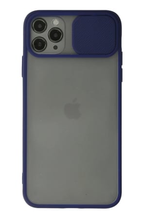 Newface Apple iPhone 11 Pro Max Kılıf Palm Buzlu Kamera Sürgülü Silikon - Lacivert