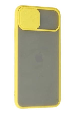 Newface Apple iPhone 11 Pro Max Kılıf Palm Buzlu Kamera Sürgülü Silikon - Sarı