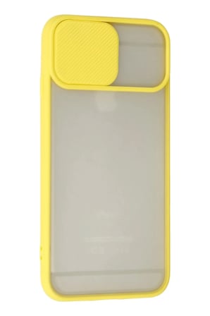Newface Apple iPhone 6 Plus Kılıf Palm Buzlu Kamera Sürgülü Silikon - Sarı