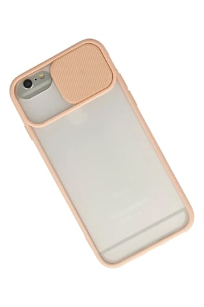 Newface Apple iPhone 6 Plus Kılıf Palm Buzlu Kamera Sürgülü Silikon - Pembe