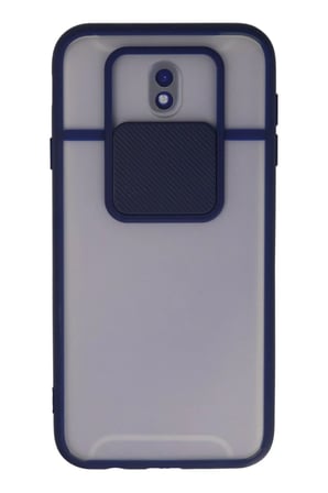 Newface Samsung Galaxy J7 Pro / J730 Kılıf Palm Buzlu Kamera Sürgülü Silikon - Lacivert