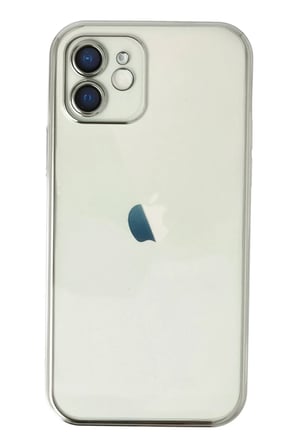 Newface Apple iPhone 12 Kılıf Razer Lensli Silikon - Gümüş
