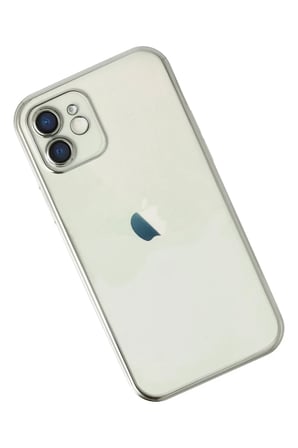 Newface Apple iPhone 12 Kılıf Razer Lensli Silikon - Gümüş