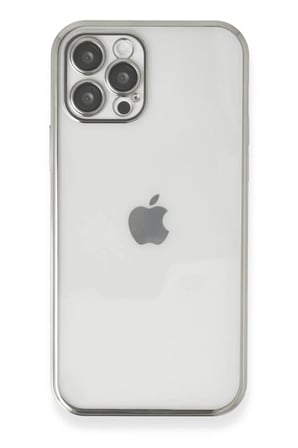 Newface Apple iPhone 12 Pro Kılıf Razer Lensli Silikon - Gümüş