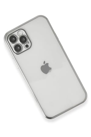 Newface Apple iPhone 12 Pro Kılıf Razer Lensli Silikon - Gümüş