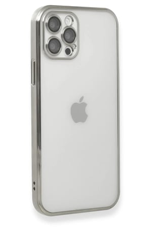 Newface Apple iPhone 12 Pro Kılıf Razer Lensli Silikon - Gümüş