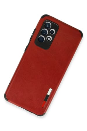 Newface Samsung Galaxy A72 Kılıf Loop Deri Silikon - Kırmızı