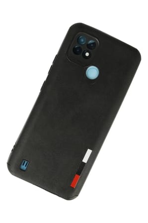 Newface Realme C21 Kılıf Loop Deri Silikon - Siyah