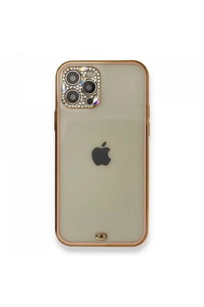 Newface Apple iPhone 12 Pro Kılıf Liva Taşlı Silikon - Pembe