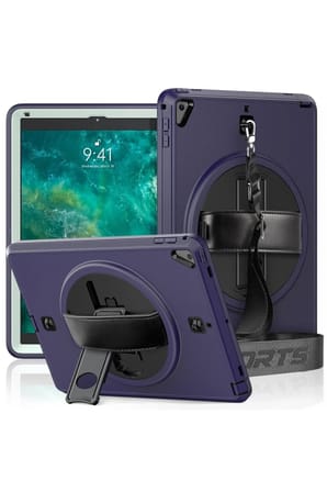 Newface Apple iPad 5 Air 9.7 Kılıf Strap-C Otterbox Tablet Kapak - Lacivert