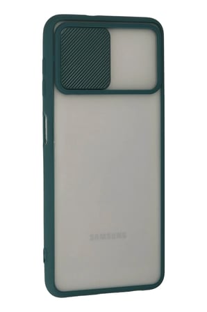 Newface Samsung Galaxy A22 Kılıf Palm Buzlu Kamera Sürgülü Silikon - Yeşil