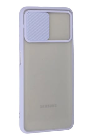 Newface Samsung Galaxy A22 Kılıf Palm Buzlu Kamera Sürgülü Silikon - Lila
