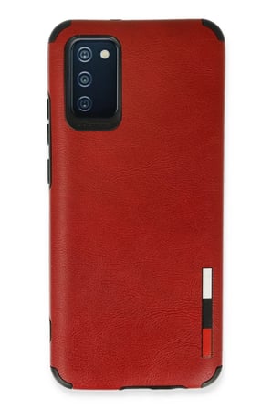 Newface Samsung Galaxy A03S Kılıf Loop Deri Silikon - Kırmızı
