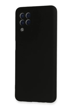 Newface Samsung Galaxy A22 Kılıf Nano içi Kadife Silikon - Siyah