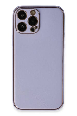 Newface Apple iPhone 13 Pro Kılıf Coco Deri Silikon Kapak - Açık Lila