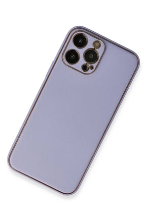 Newface Apple iPhone 13 Pro Kılıf Coco Deri Silikon Kapak - Açık Lila