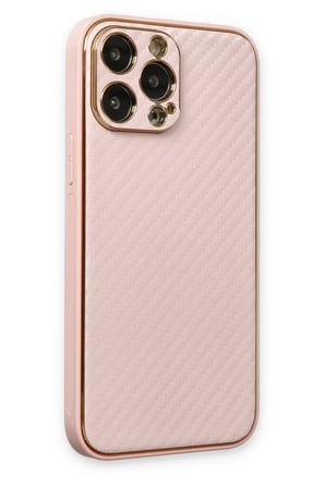 Newface Apple iPhone 13 Pro Kılıf Coco Karbon Silikon - Pembe