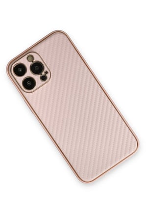 Newface Apple iPhone 13 Pro Kılıf Coco Karbon Silikon - Pembe