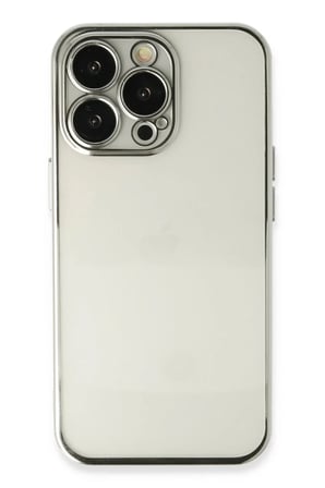 Newface Apple iPhone 13 Pro Kılıf Razer Lensli Silikon - Gümüş