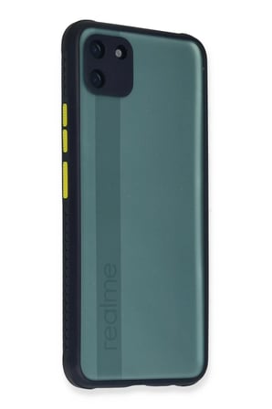 Newface Realme C11 Kılıf Miami Şeffaf Silikon - Lacivert