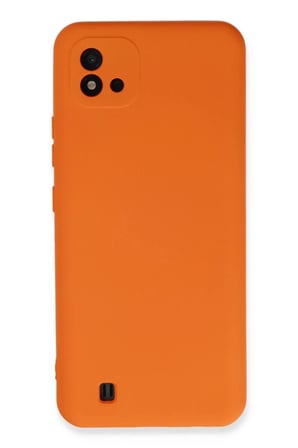Newface Realme C11 2021 Kılıf Nano içi Kadife Silikon - Turuncu