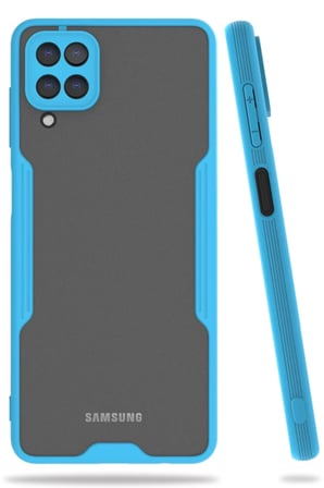 Newface Samsung Galaxy A22 Kılıf Platin Silikon - Mavi