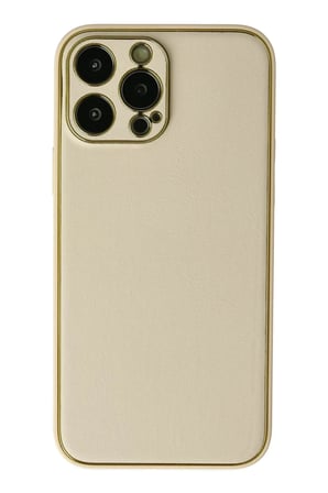 Newface Apple iPhone 13 Pro Kılıf Coco Deri Silikon Kapak - Gold