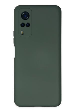 Newface Vivo Y53S Kılıf Nano içi Kadife Silikon - Koyu Yeşil