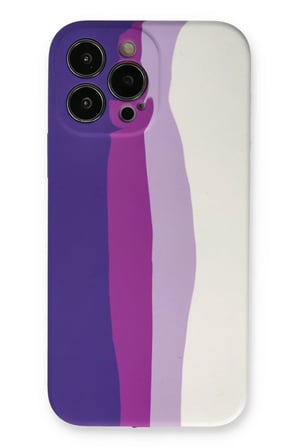 Newface Apple iPhone 13 Pro Kılıf Ebruli Lansman Silikon - Mor-Beyaz
