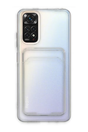 Newface Xiaomi Redmi Note 11 Kılıf Kart Şeffaf Silikon - Şeffaf