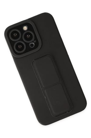 Newface Apple iPhone 13 Pro Max Kılıf Mega Standlı Silikon - Siyah
