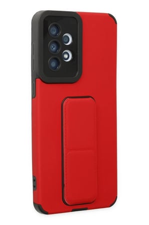Newface Samsung Galaxy A33 5G Kılıf Mega Standlı Silikon - Kırmızı