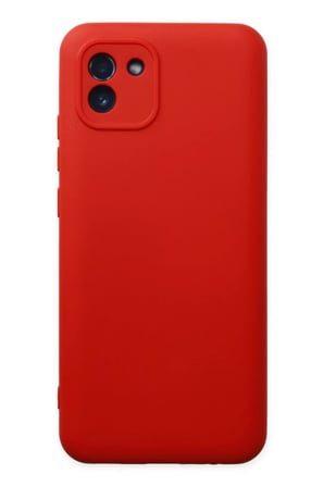 Newface Samsung Galaxy A03 Kılıf Nano içi Kadife Silikon - Kırmızı