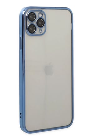 Newface Apple iPhone 11 Pro Kılıf Razer Lensli Silikon - Açık Mavi