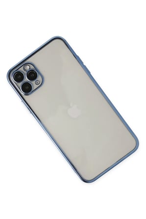 Newface Apple iPhone 11 Pro Kılıf Razer Lensli Silikon - Açık Mavi