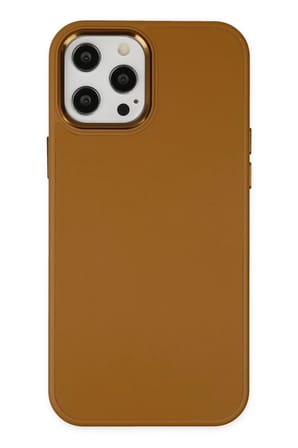 Newface Apple iPhone 12 Pro Max Kılıf Asya Deri Silikon - Kahverengi