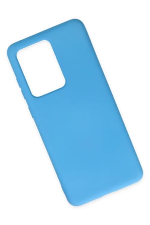 Newface Samsung Galaxy S20 Ultra Kılıf Nano içi Kadife Silikon - Mavi