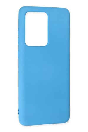 Newface Samsung Galaxy S20 Ultra Kılıf Nano içi Kadife Silikon - Mavi