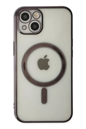 Newface Apple iPhone 14 Plus Kılıf Magneticsafe Lazer Silikon - Siyah