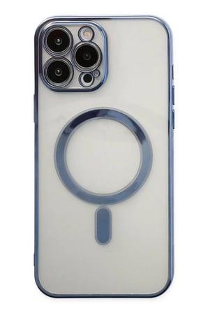 Newface Apple iPhone 14 Pro Kılıf Magneticsafe Lazer Silikon - Sierra Blue