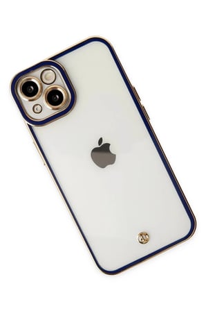 Newface Apple iPhone 14 Plus Kılıf Liva Lens Silikon - Mavi