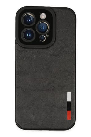 Newface Apple iPhone 14 Pro Kılıf Loop Deri Silikon - Siyah