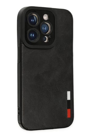 Newface Apple iPhone 14 Pro Kılıf Loop Deri Silikon - Siyah
