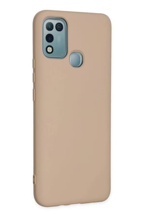 Newface İnfinix Hot 10 Play Kılıf Nano içi Kadife Silikon - Pudra