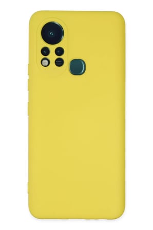 Newface İnfinix Hot 11s Kılıf Nano içi Kadife Silikon - Sarı