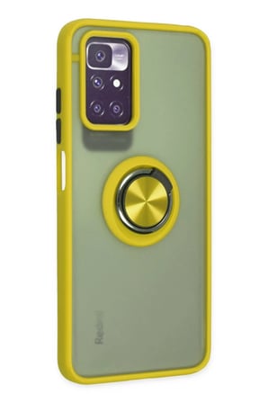 Newface Xiaomi Redmi 10 2022 Kılıf Montreal Yüzüklü Silikon Kapak - Sarı